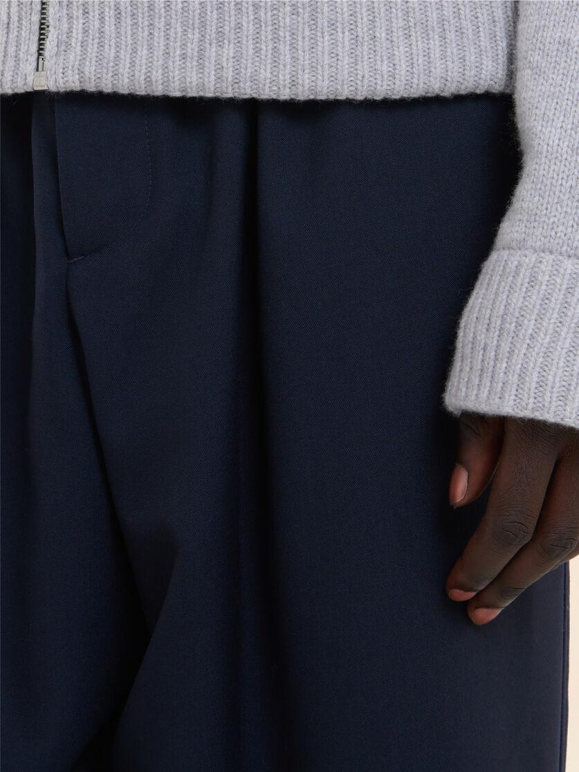 Stutterheim X Marni Deep Blue Tropical Wool Trousers With Drawstring Waist