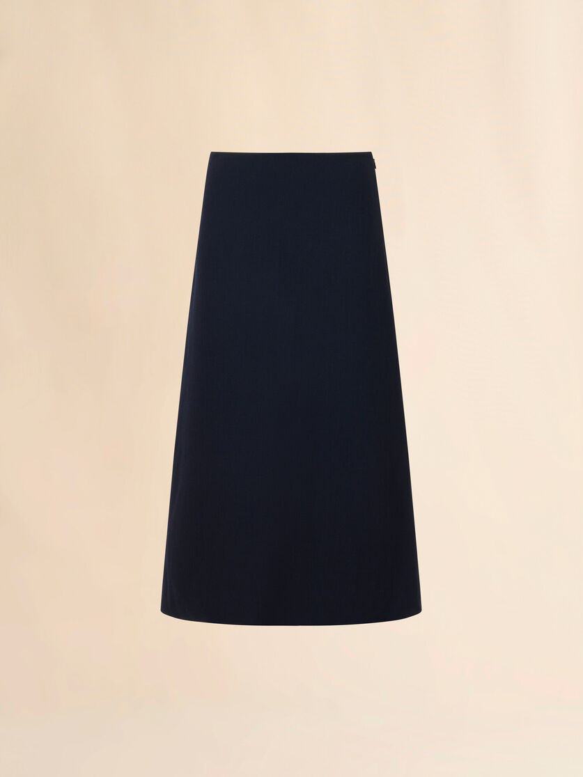 stutterheim x marni Deep blue wool crêpe A-line skirt