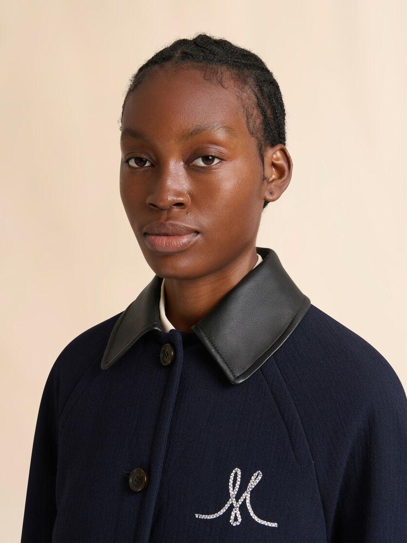 Stutterheim X Marni Deep Blue Wool Crêpe Bomber Jacket