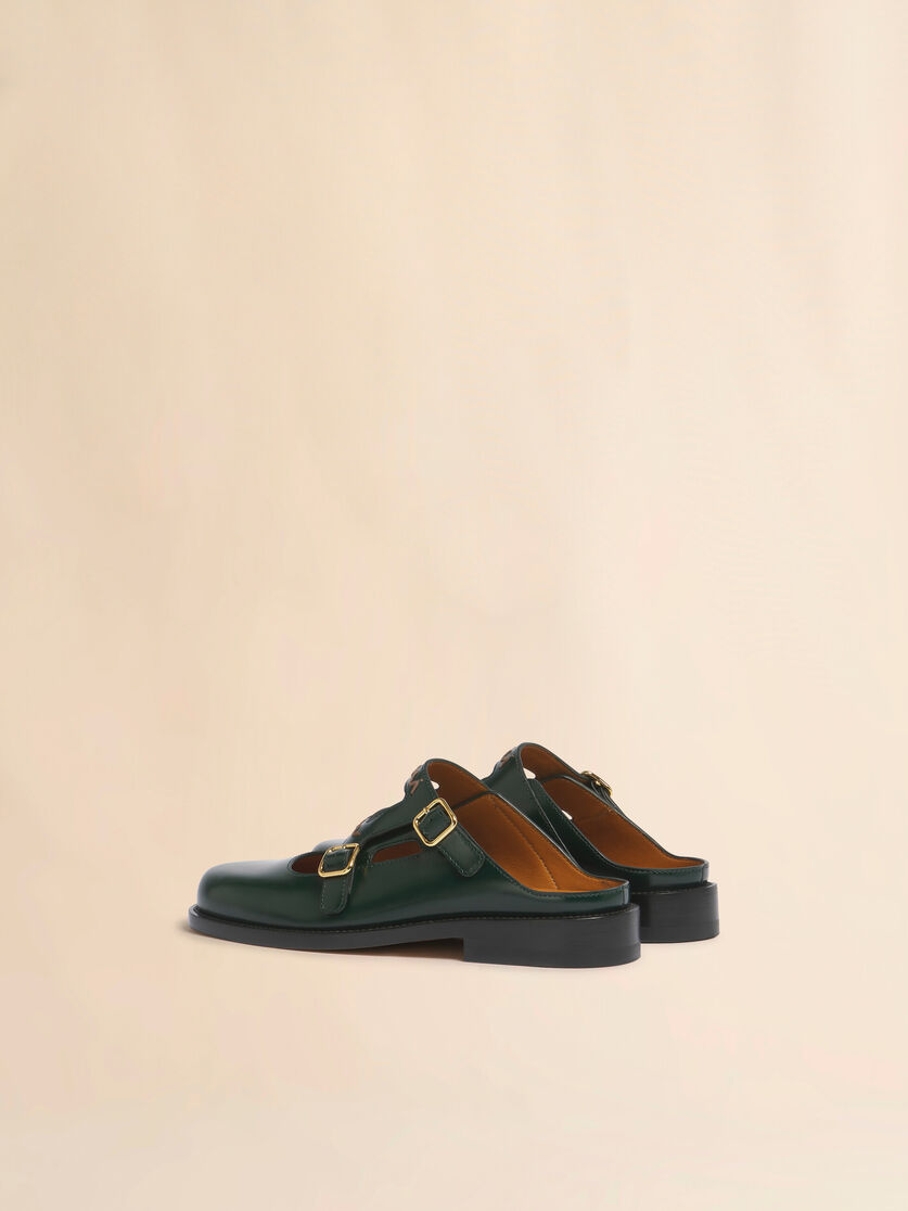 Stutterheim X Marni Deep Green Leather Bambi 3.0 Loafer With Double Buckle