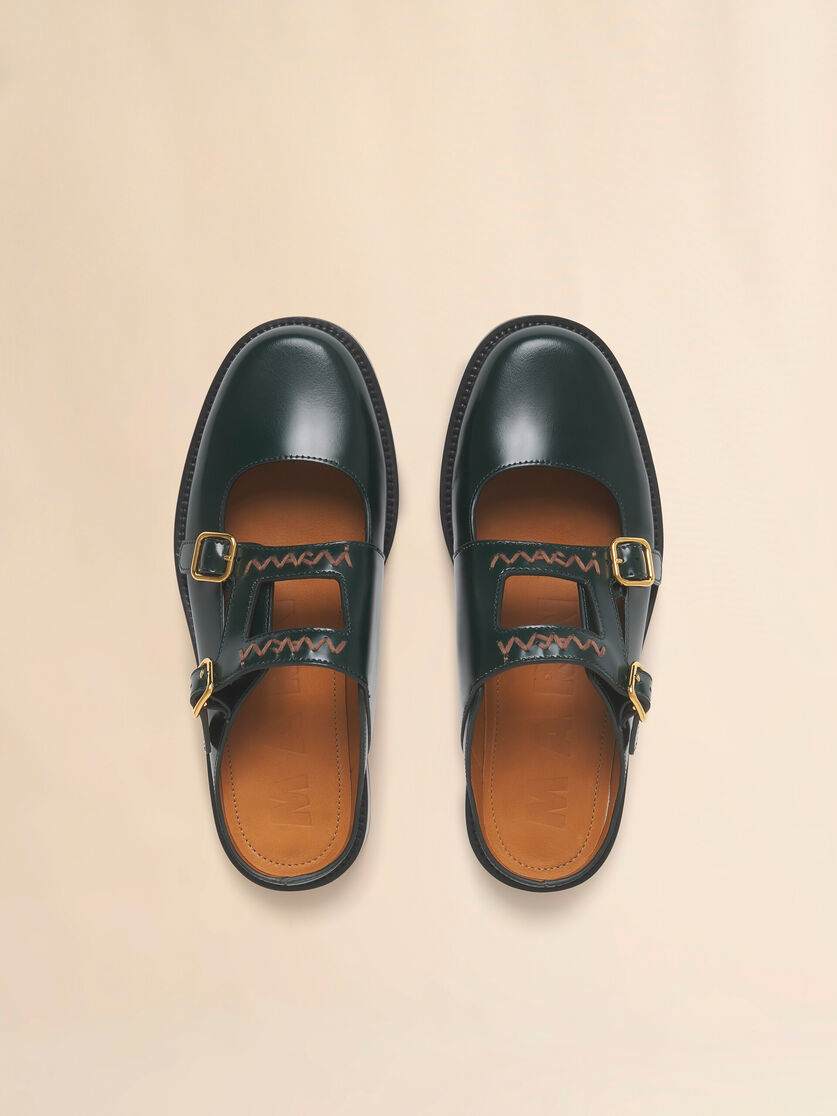 Stutterheim X Marni Deep Green Leather Bambi 3.0 Loafer With Double Buckle