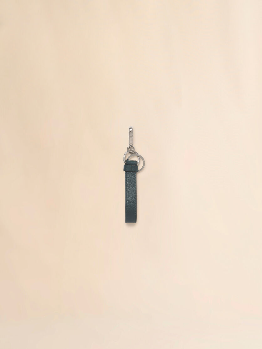 Stutterheim X Marni Deep Green Leather Keyring With Marni Mending Embroidery