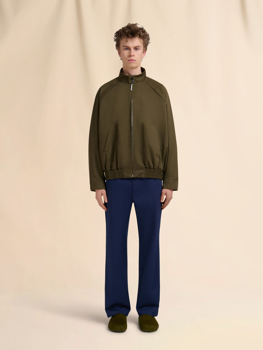 Stutterheim X Marni Deep Green Organic Gabardine Bomber Jacket