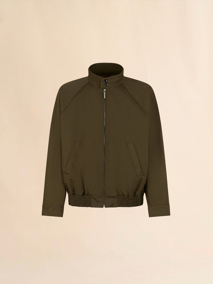 stutterheim x marni Deep green organic gabardine bomber jacket