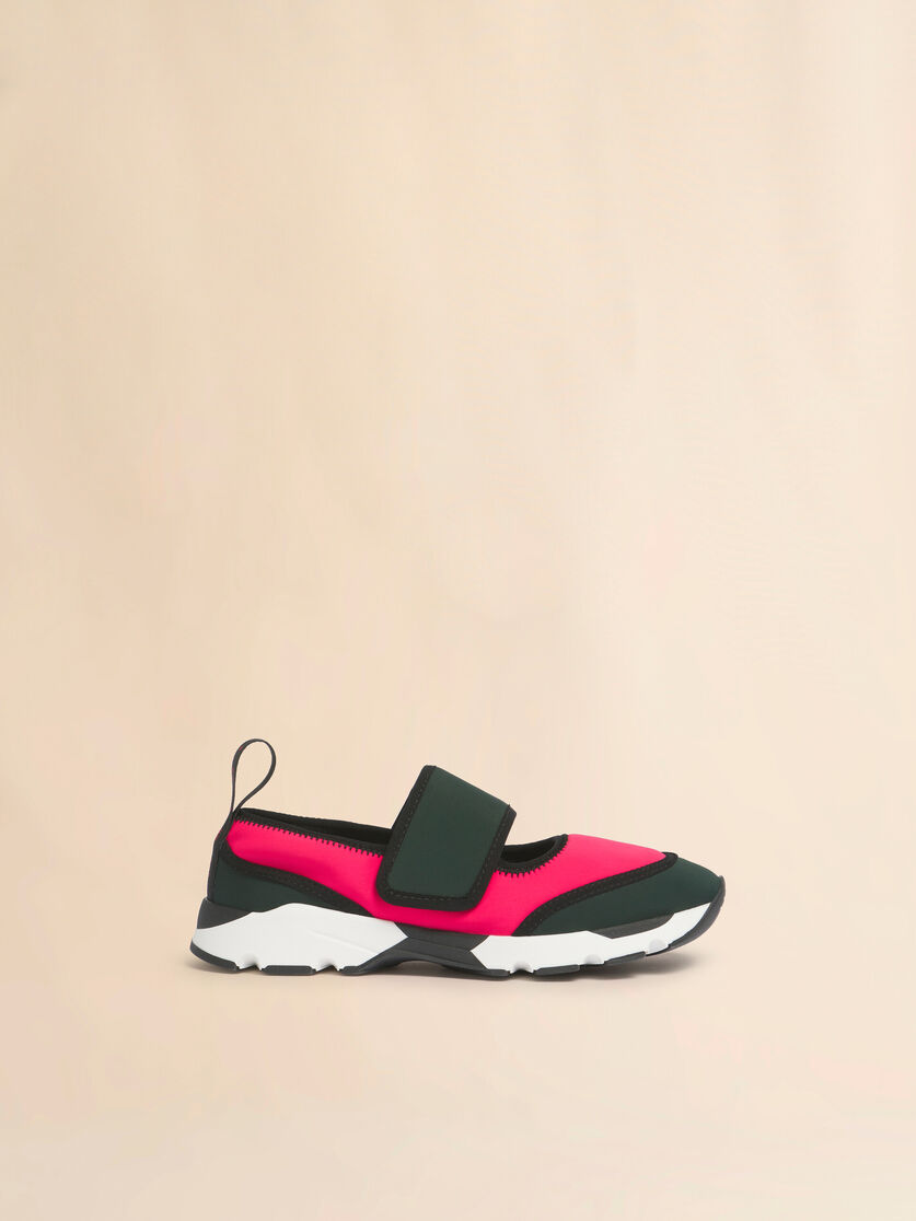 stutterheim x marni Fuchsia and green lycra Mary Jane Running Sneaker