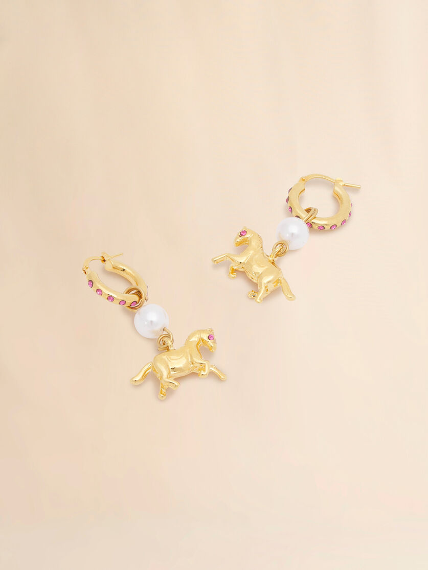 Stutterheim X Marni Gold-plated Horse Charm Earrings