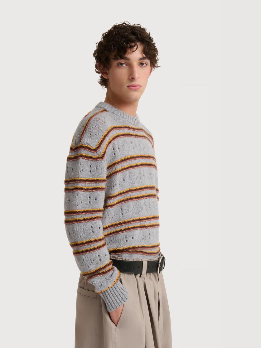 Stutterheim X Marni Gray Cashmere Jumper With Openwork Knit