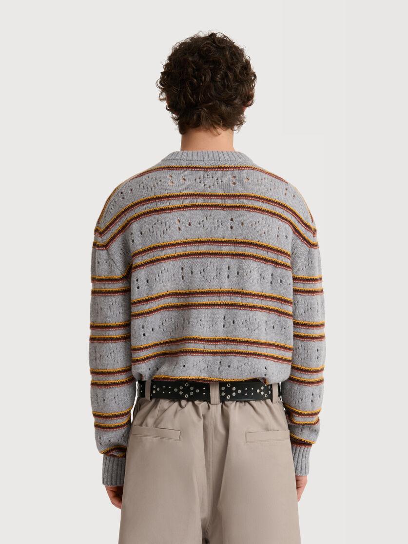 Stutterheim X Marni Gray Cashmere Jumper With Openwork Knit