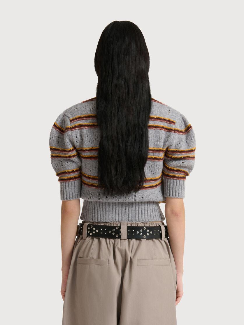 Stutterheim X Marni Gray Cashmere Sweater With Openwork Knit