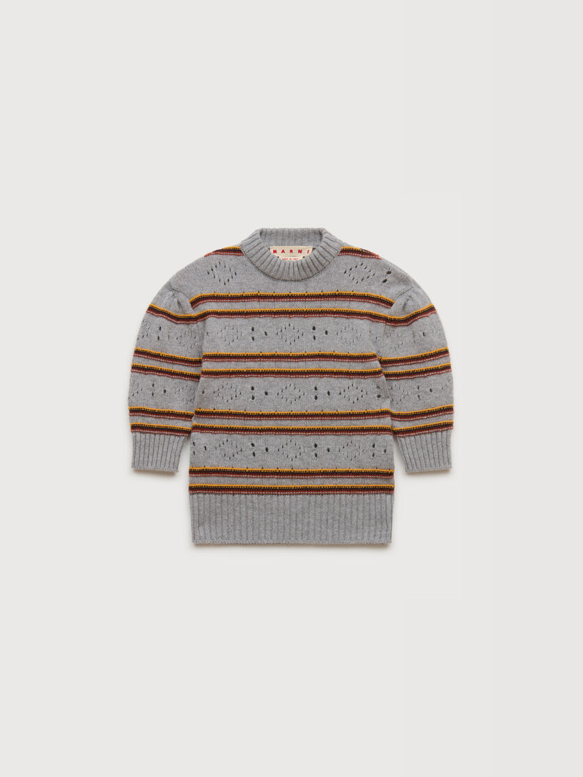 stutterheim x marni Gray cashmere sweater with openwork knit
