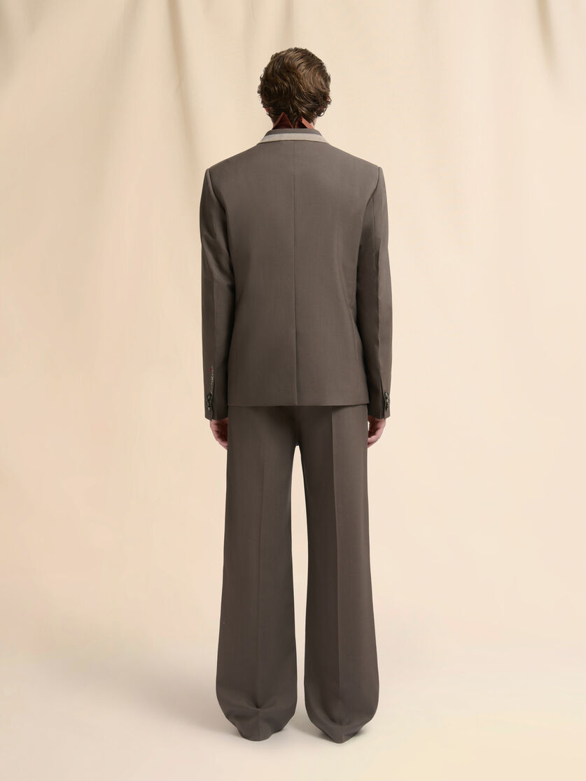 Stutterheim X Marni Gray Double-breasted Wool Blazer With Marni Mending