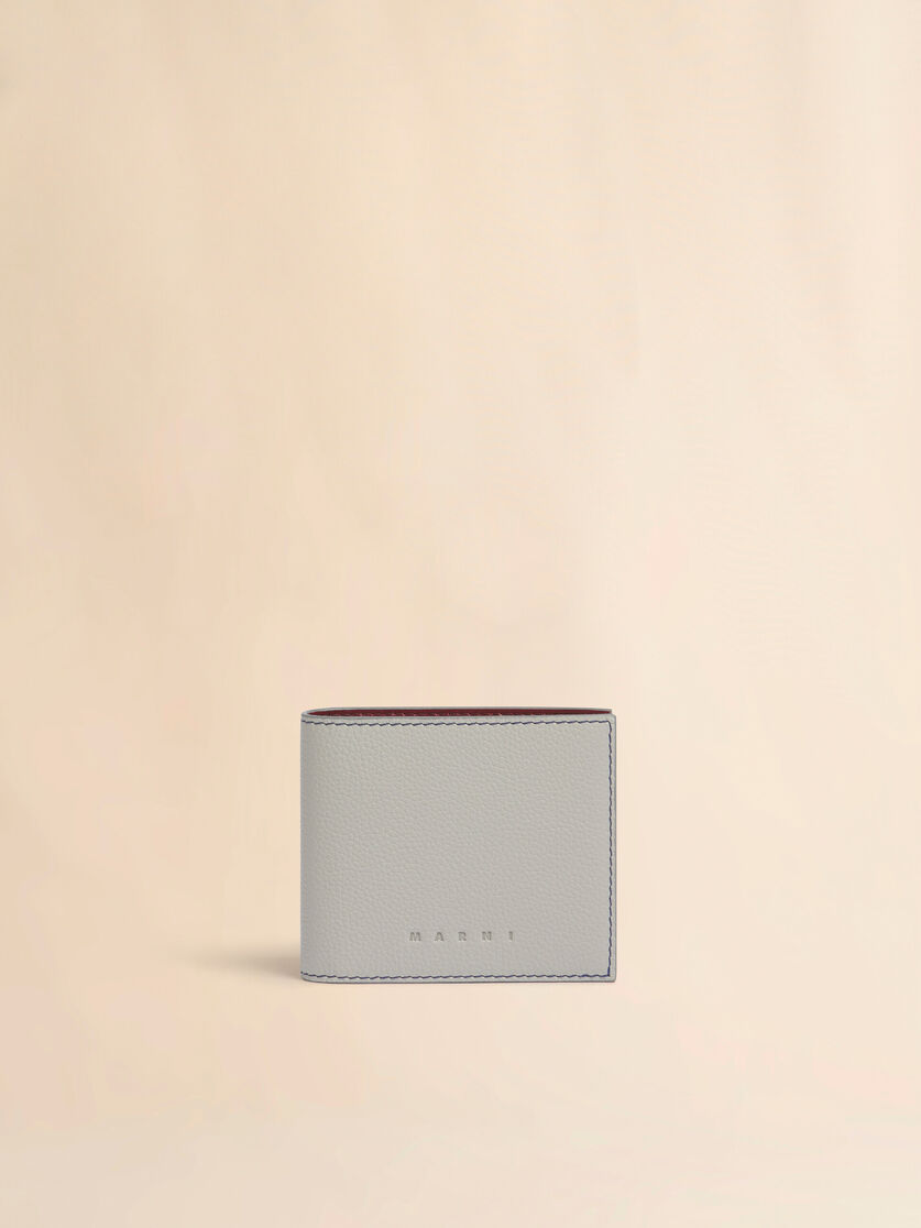 stutterheim x marni Gray leather bifold wallet with contrast stitching