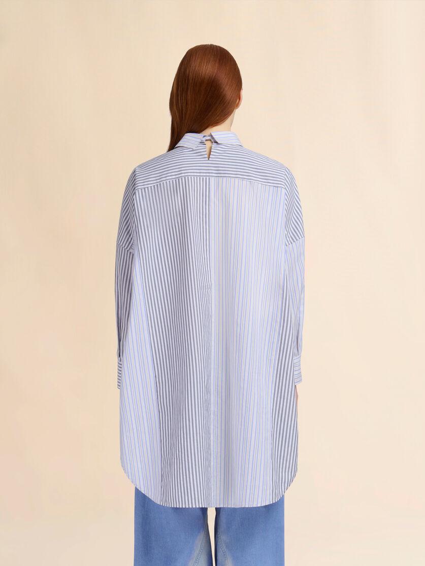 Stutterheim X Marni Gray Striped Organic Poplin Patchwork Shirt