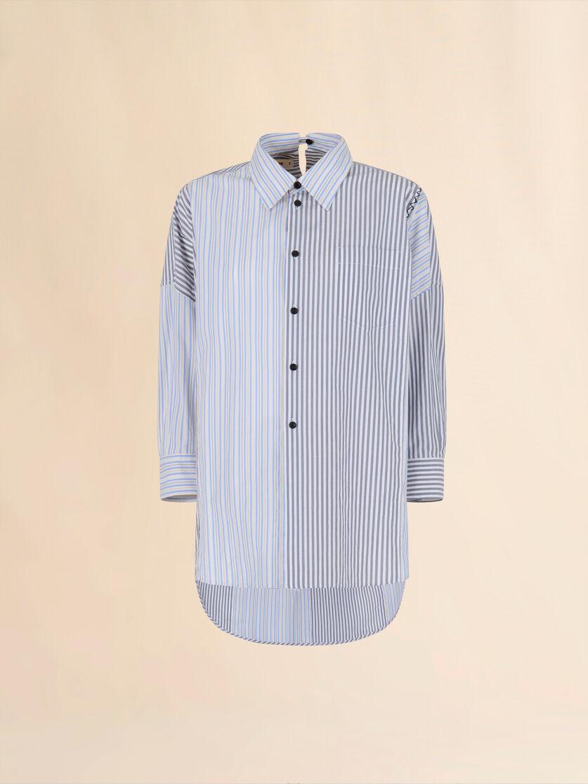 stutterheim x marni Gray striped organic poplin patchwork shirt