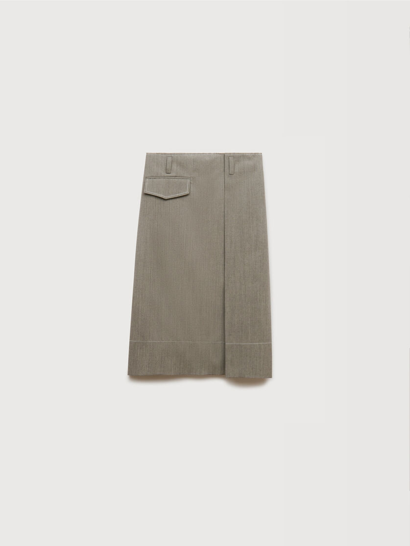 stutterheim x marni Gray wool midi skirt with pocket