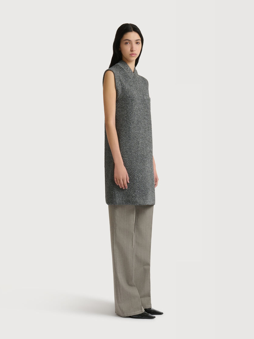 Stutterheim X Marni Gray Wool Mini Dress With Lurex Detailing
