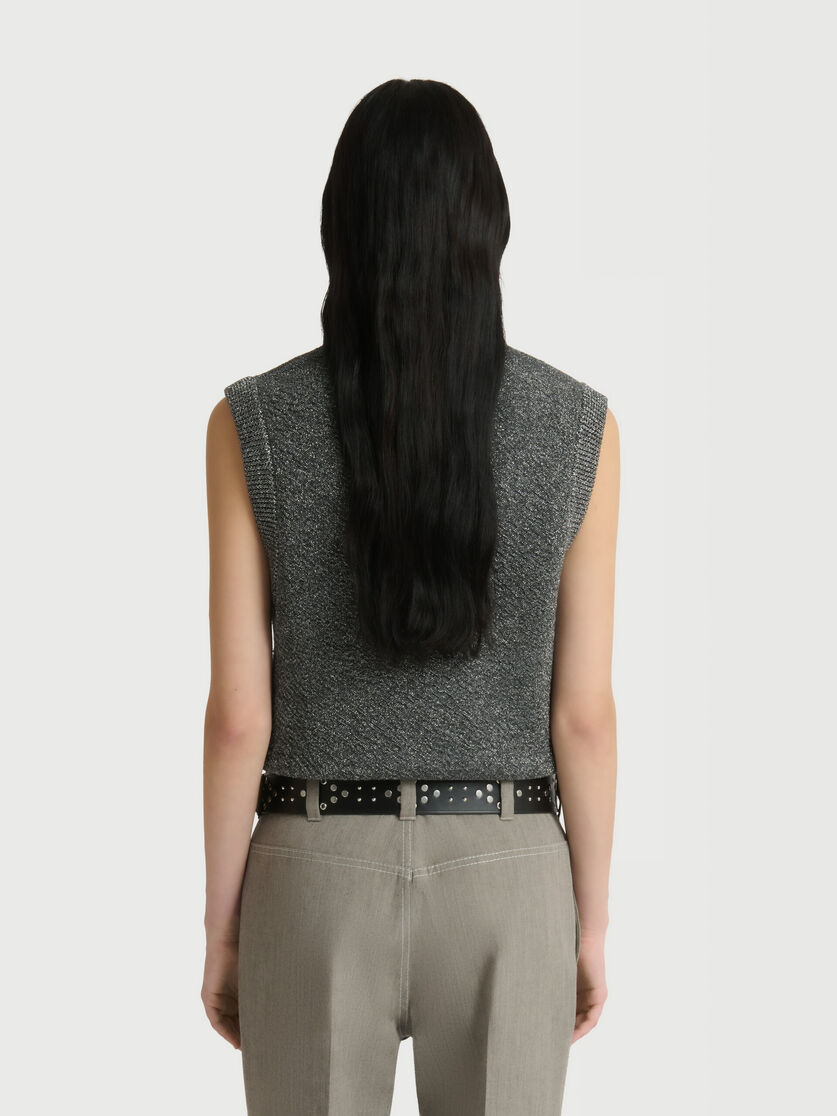 Stutterheim X Marni Gray Wool Vest With Lurex Detailing