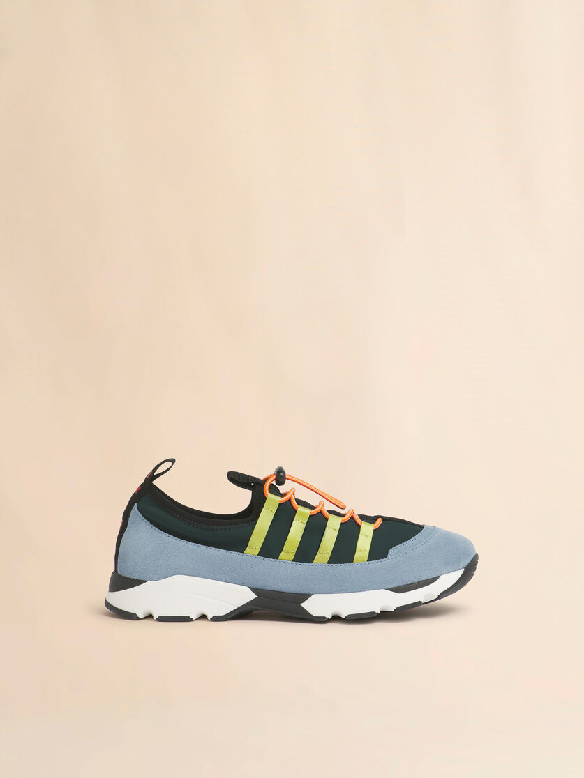 stutterheim x marni Green and light blue lycra lace-up Running Sneaker