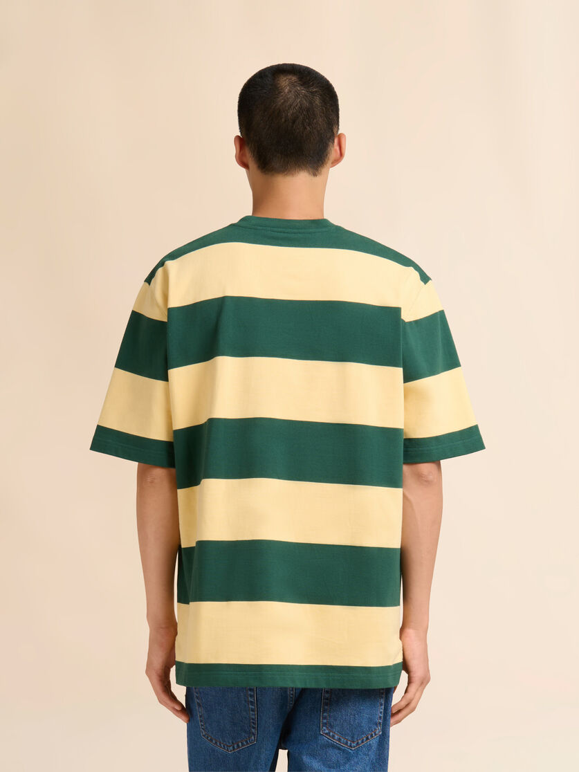 Stutterheim X Marni Green And Yellow Maxi-stripe Cotton T-shirt