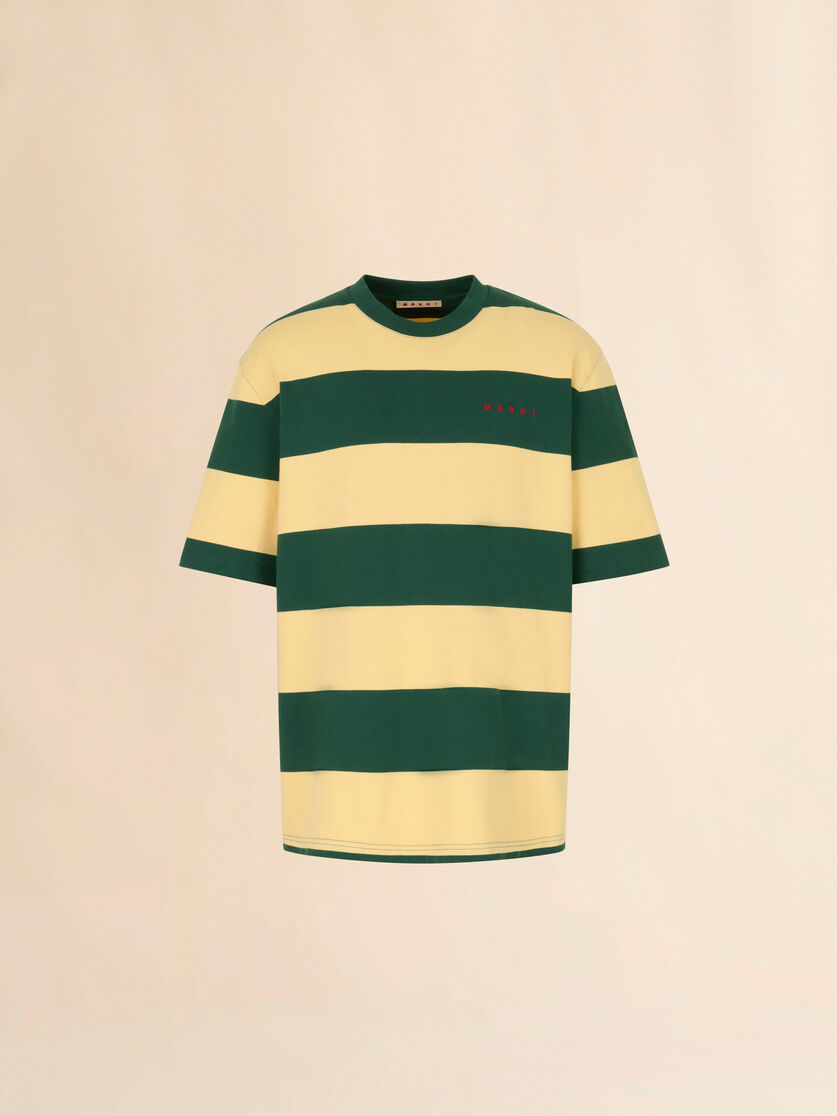 stutterheim x marni Green and yellow maxi-stripe cotton T-shirt