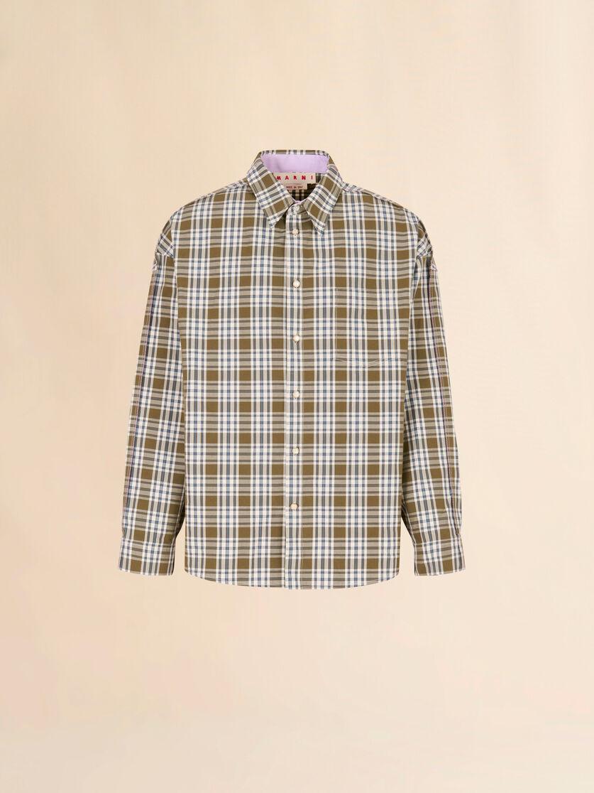 stutterheim x marni Green compact cotton shirt with checked pattern