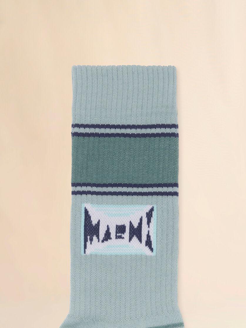 Stutterheim X Marni Green Cotton Socks With Jacquard Logo