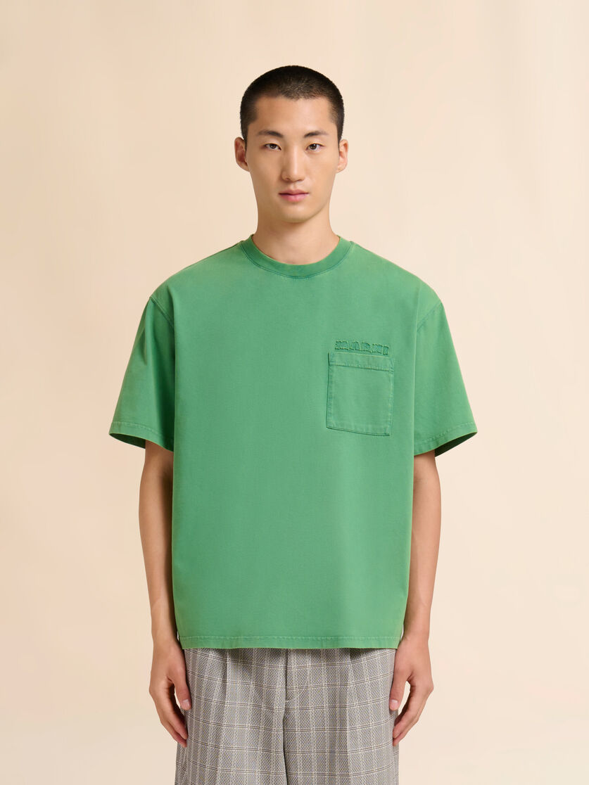 Stutterheim X Marni Green Cotton T-shirt With Marni Patches