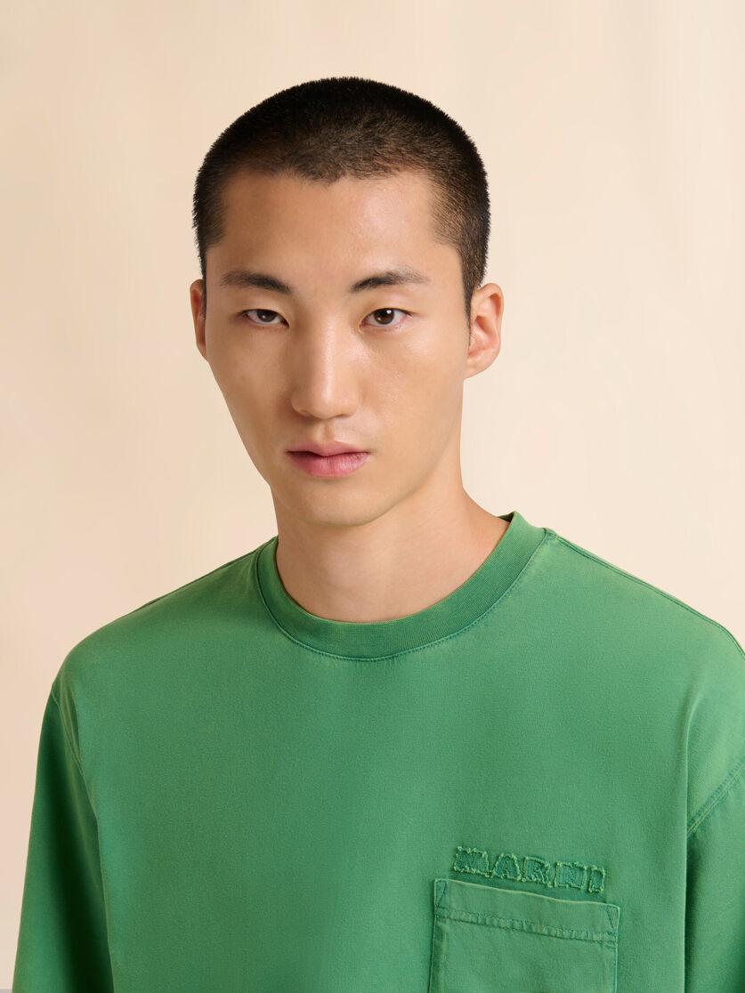 Stutterheim X Marni Green Cotton T-shirt With Marni Patches