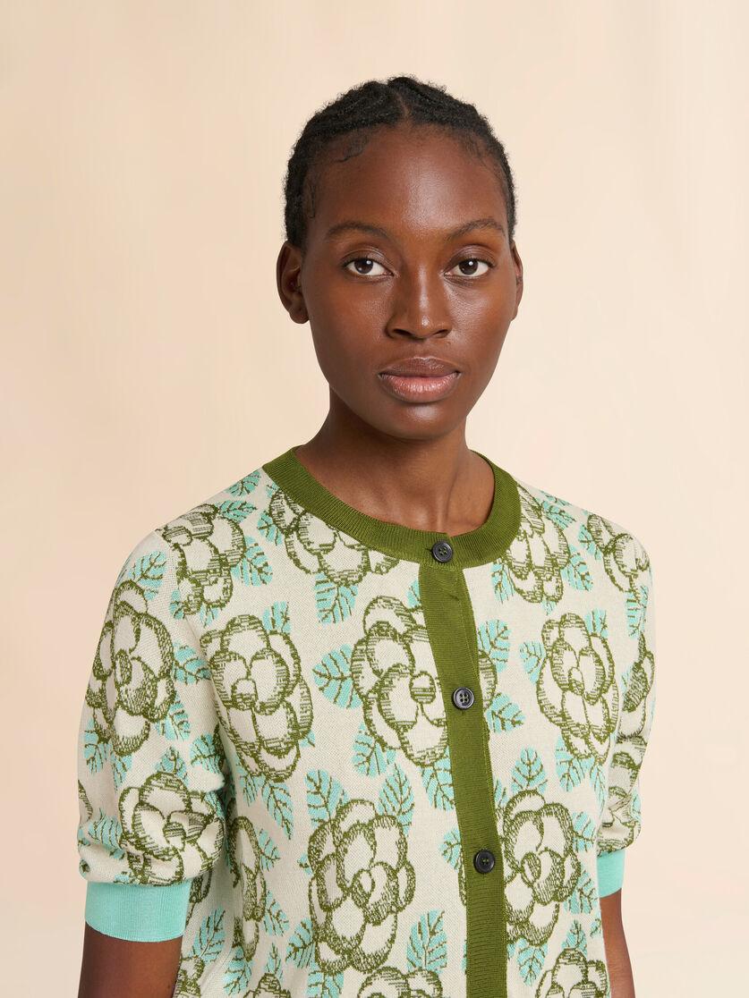 Stutterheim X Marni Green Cotton-viscose Cardigan With Banjo Pattern