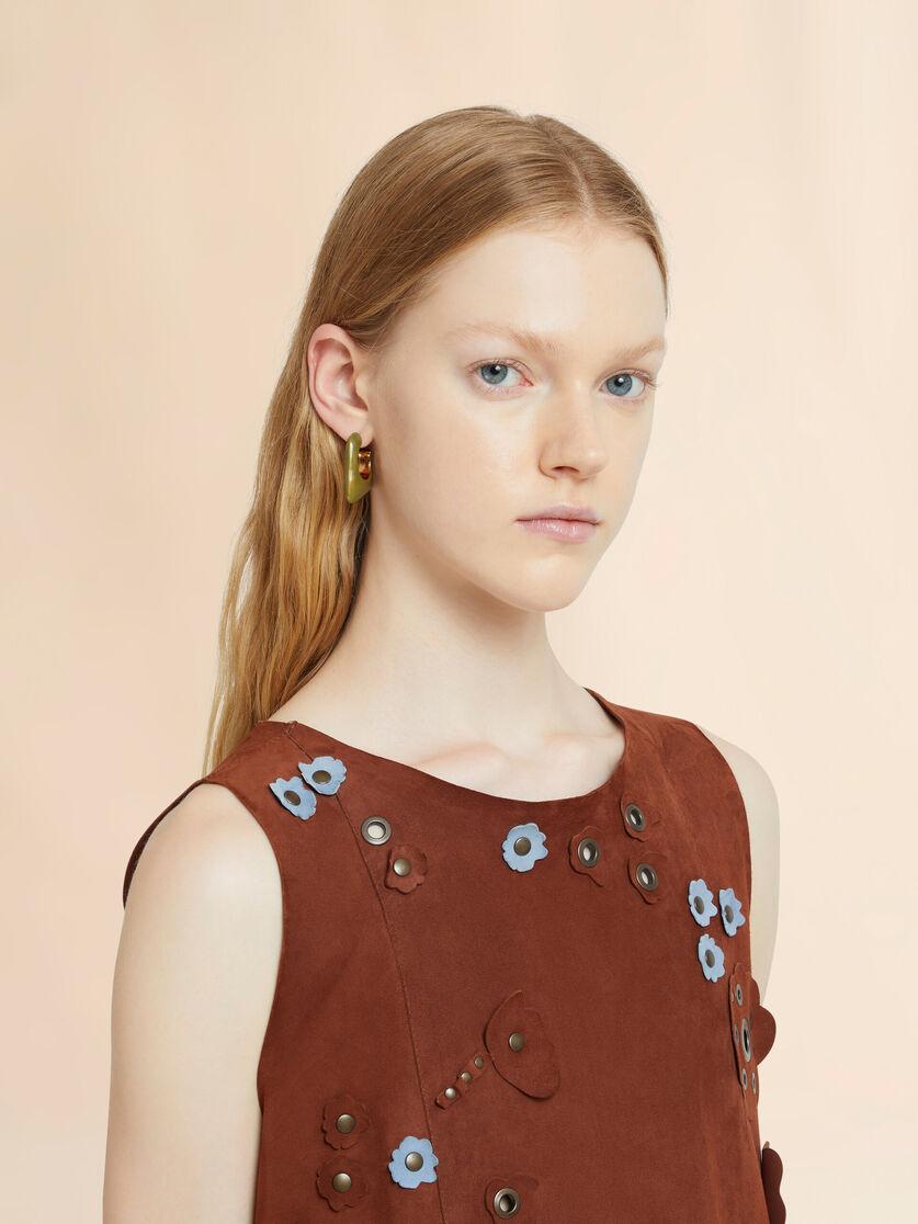 Stutterheim X Marni Green Enamel Trapeze Hoop Earrings