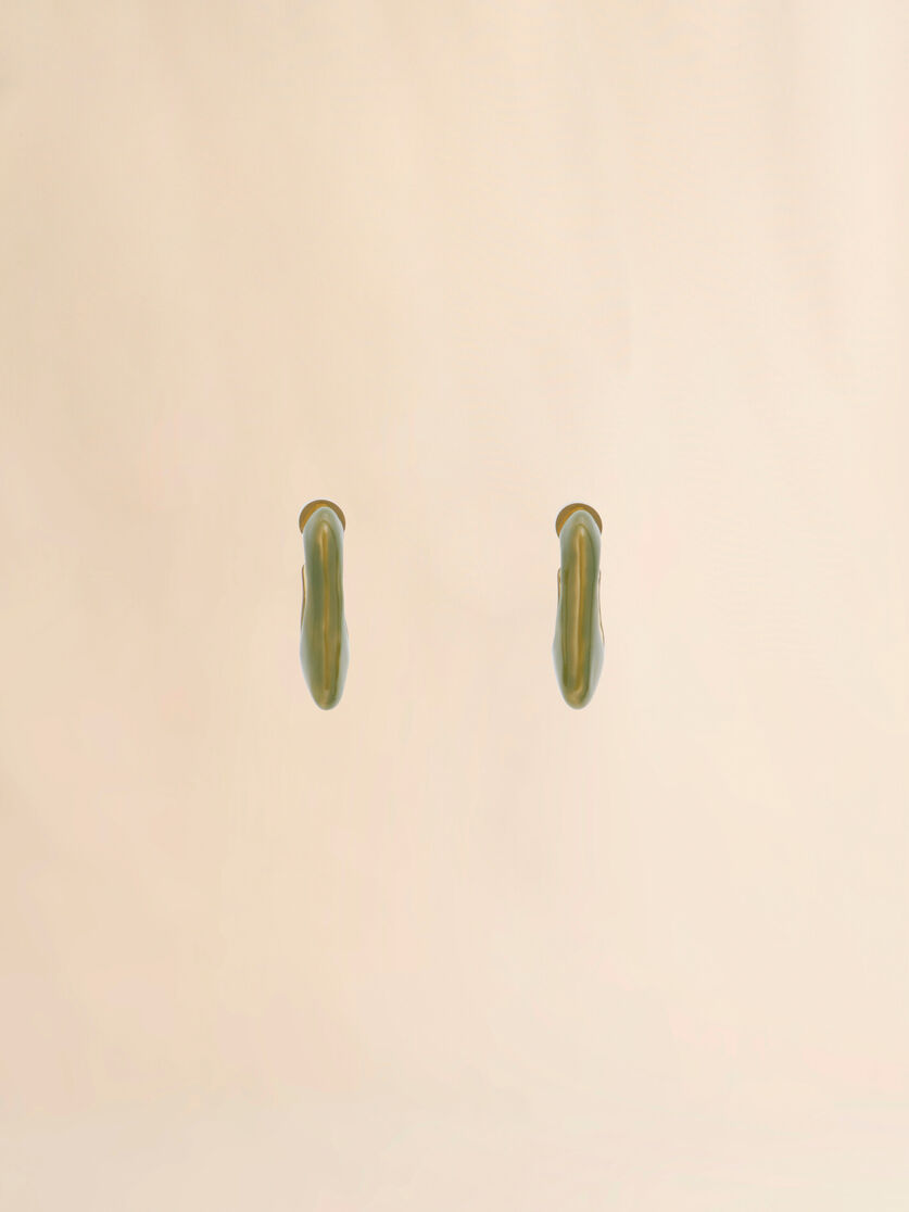 stutterheim x marni Green enamel Trapeze hoop earrings