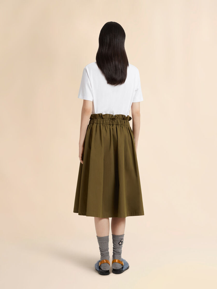 Stutterheim X Marni Green Gabardine Midi Skirt With Paperbag Waist