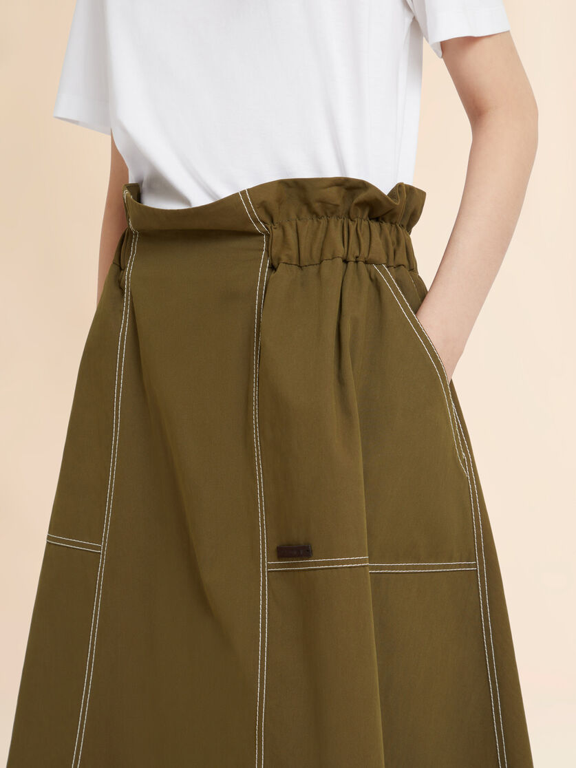 Stutterheim X Marni Green Gabardine Midi Skirt With Paperbag Waist