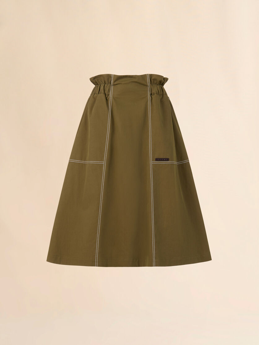 stutterheim x marni Green gabardine midi skirt with paperbag waist