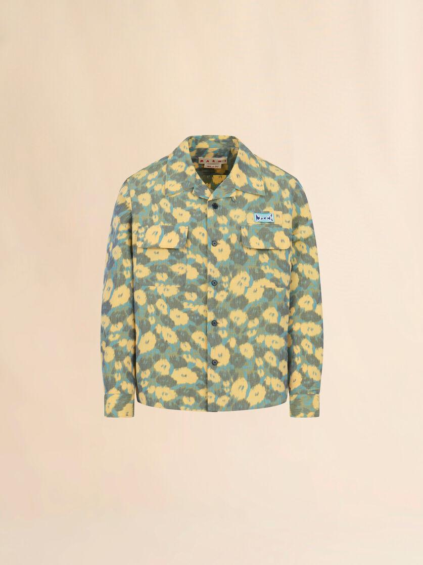 stutterheim x marni Green linen blend shirt with blurry floral print