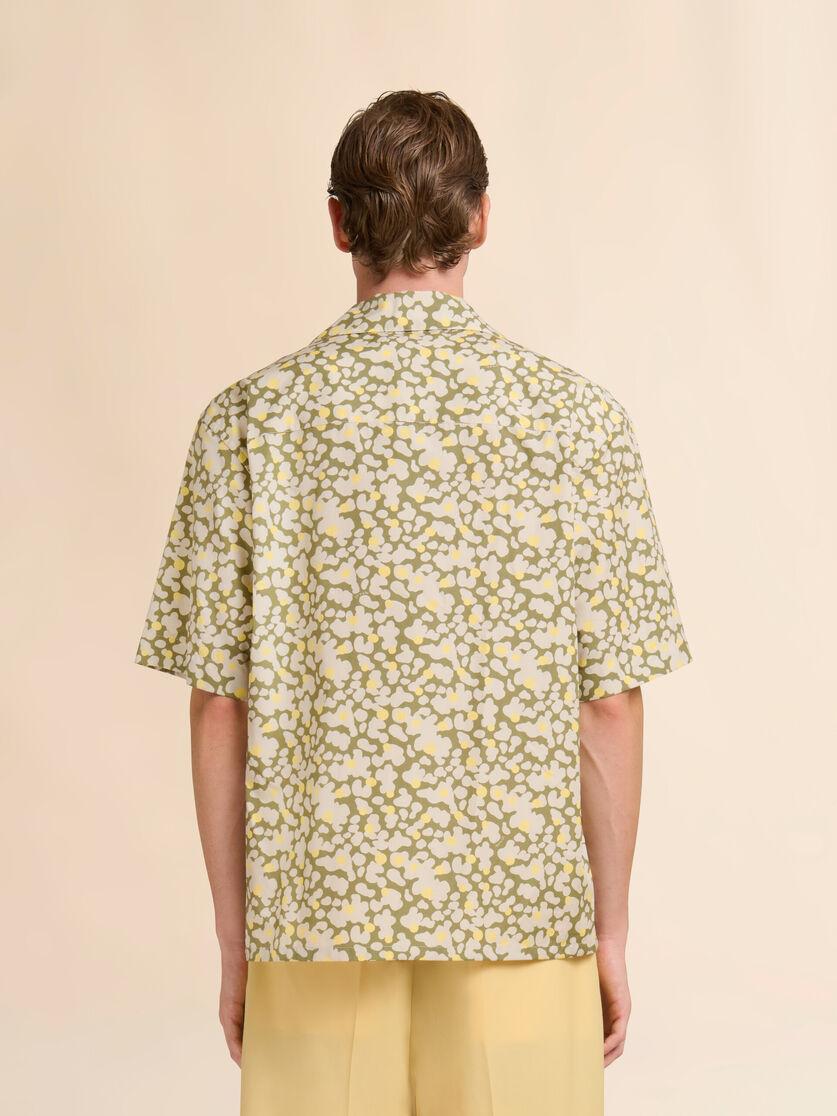 Stutterheim X Marni Green Poplin Bowling Shirt With Vibrations Print