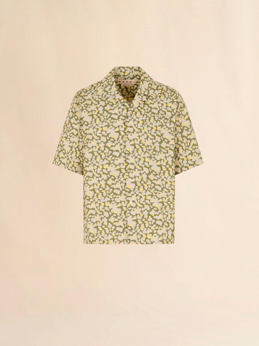 stutterheim x marni Green poplin bowling shirt with Vibrations print