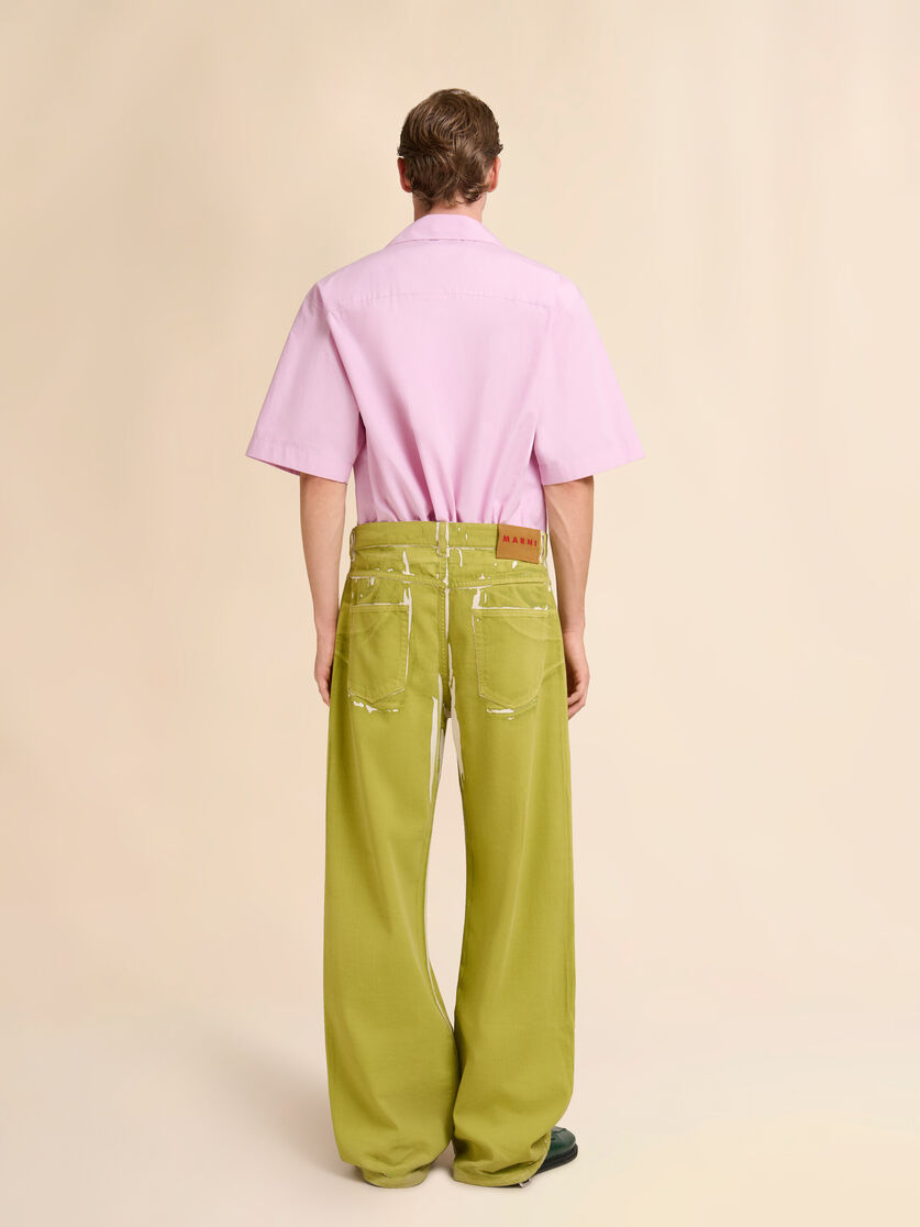 Stutterheim X Marni Green Screen-printed Denim Wide-leg Pants