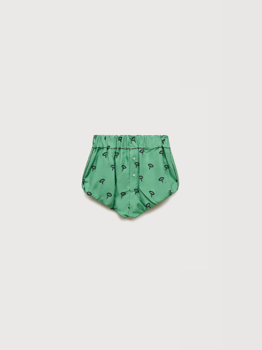 stutterheim x marni Green silk twill bloomers with floral print