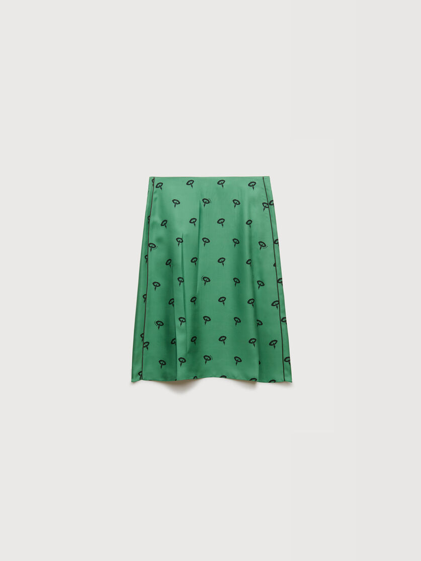 stutterheim x marni Green silk twill midi skirt with floral print