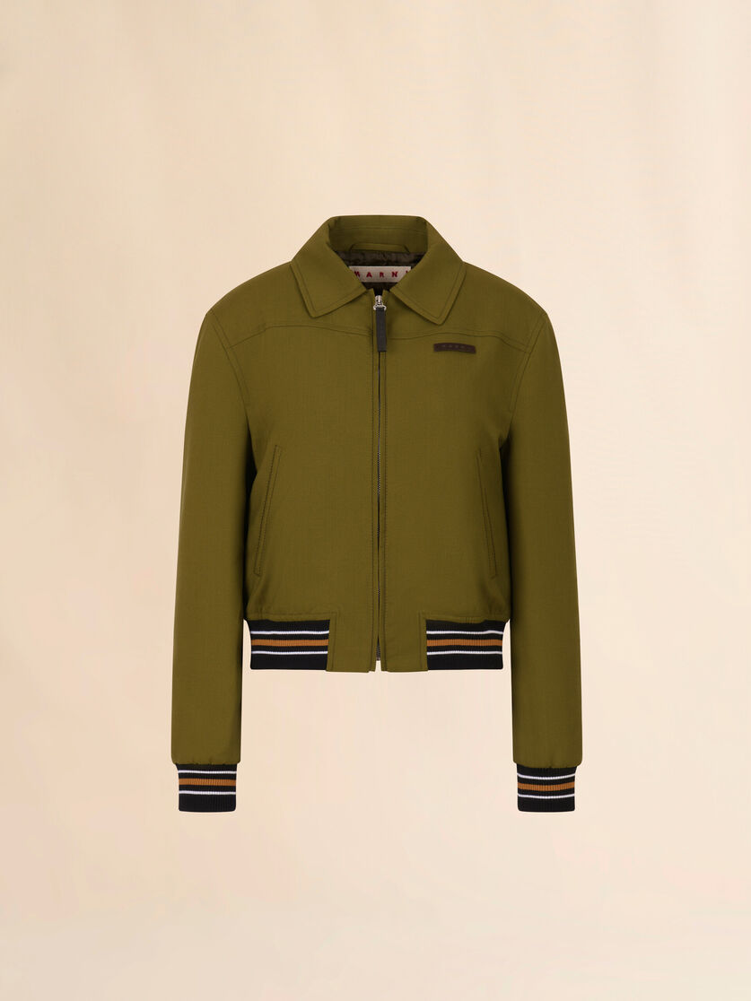 stutterheim x marni Green tropical wool bomber jacket