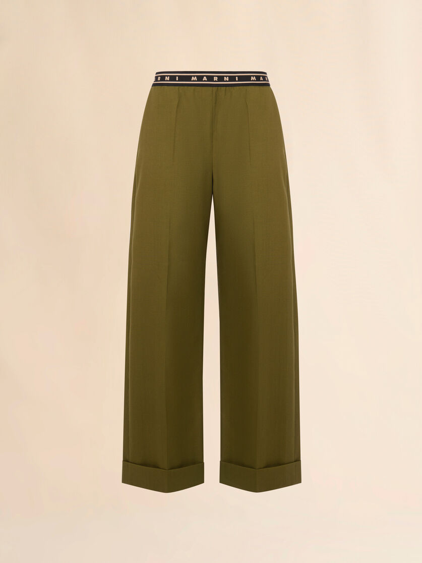stutterheim x marni Green tropical wool straight-leg trousers