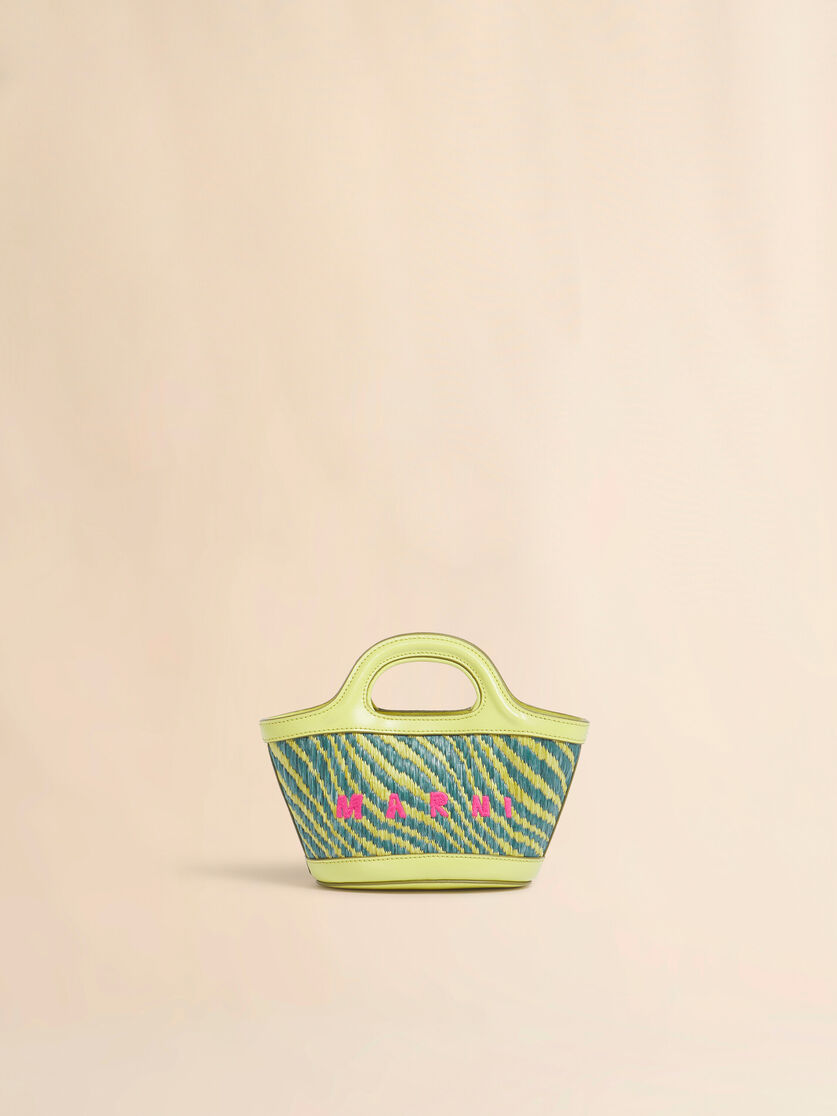 stutterheim x marni Green wavy raffia-effect Tropicalia micro bag