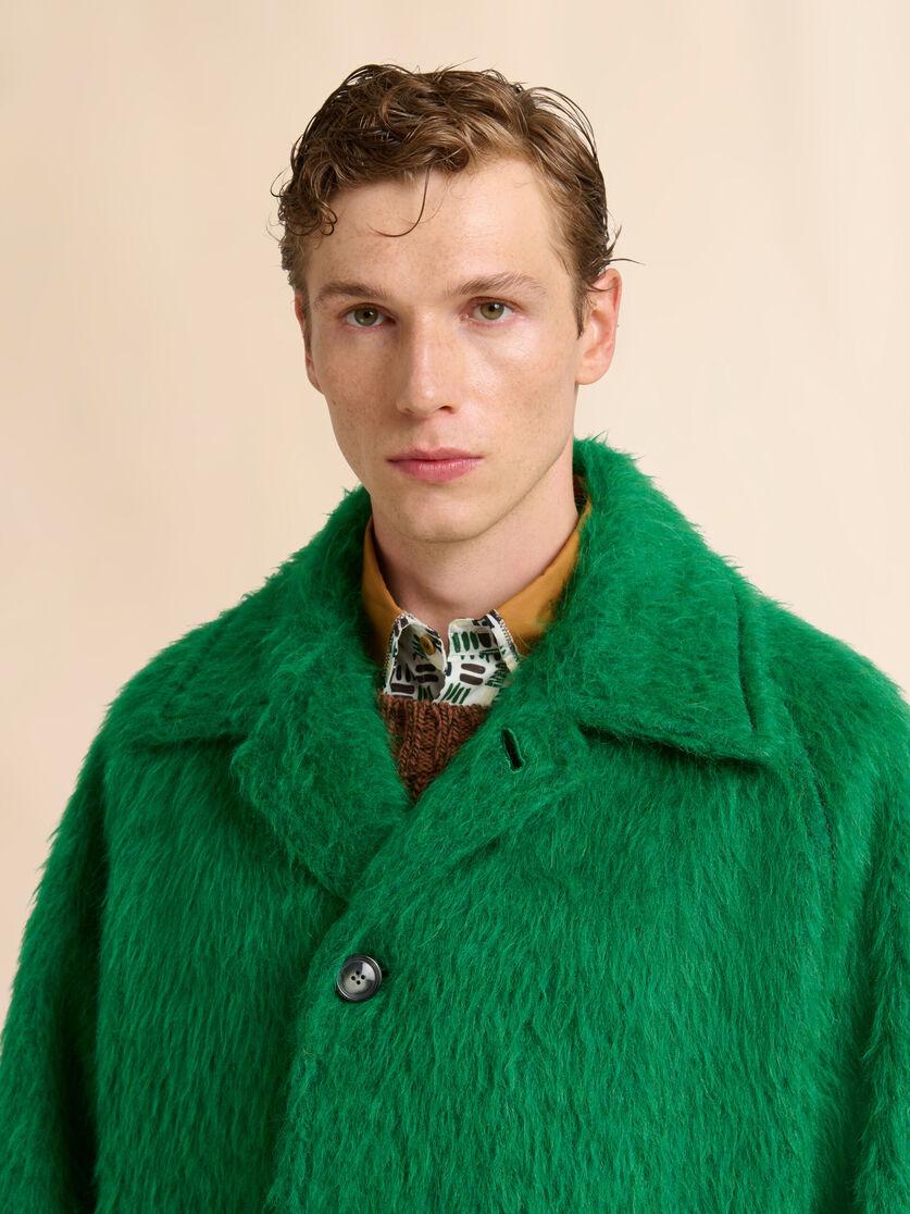 Stutterheim X Marni Green Wool Jacket With Shaggy Brushed Finish
