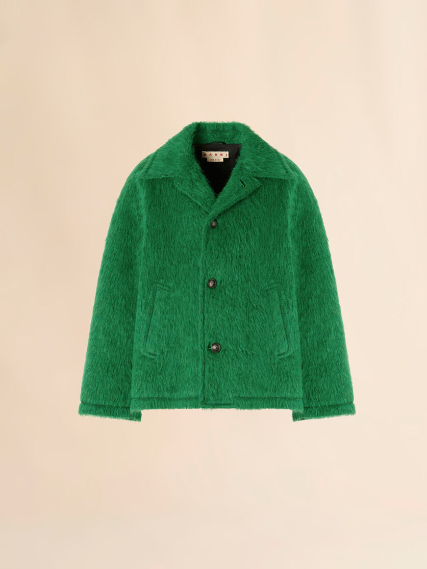 stutterheim x marni Green wool jacket with shaggy brushed finish