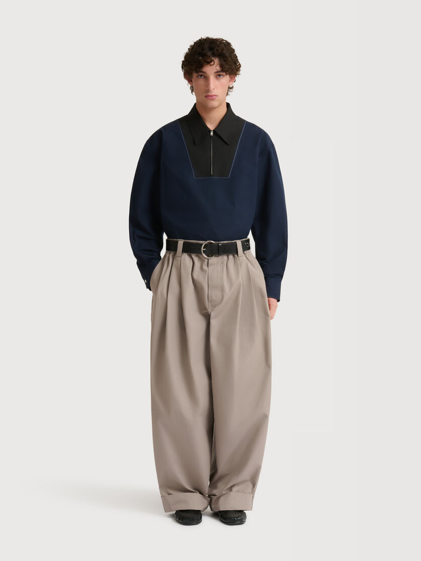 Stutterheim X Marni Grey Canvas Trousers With Pleats