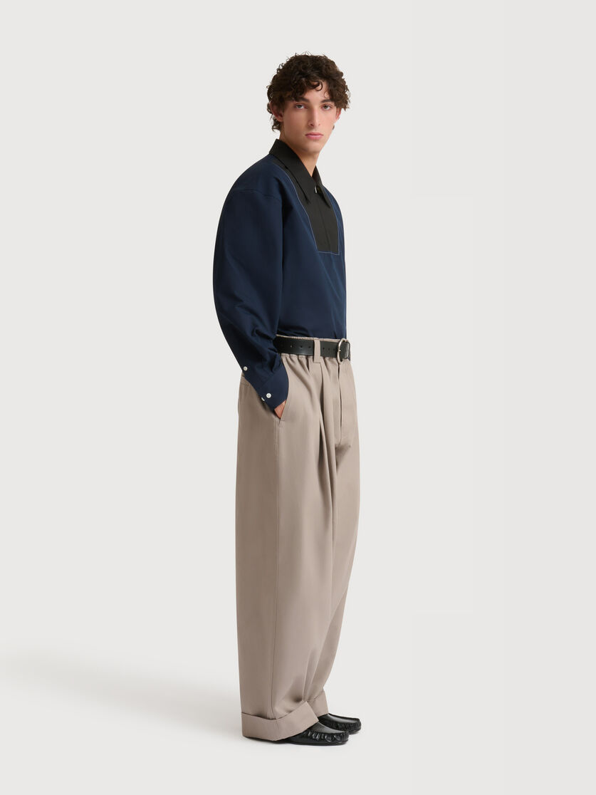 Stutterheim X Marni Grey Canvas Trousers With Pleats