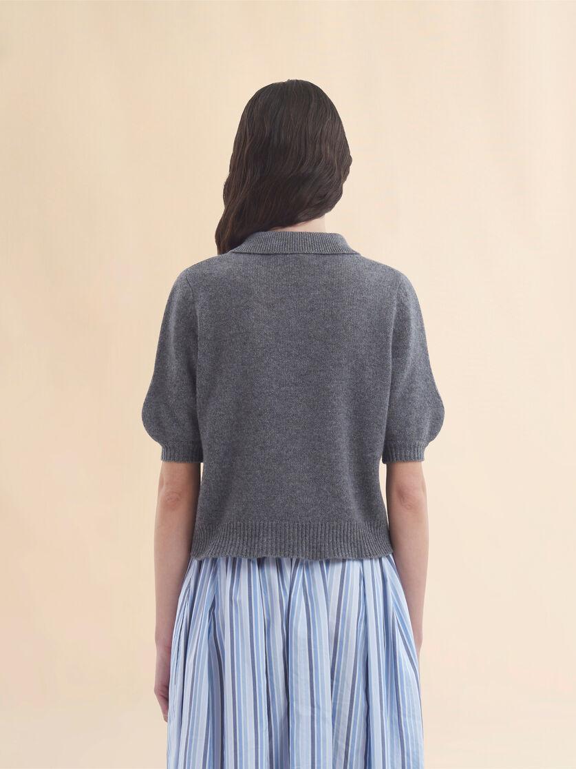 Stutterheim X Marni Grey Cashmere Polo Jumper With Marni Patch