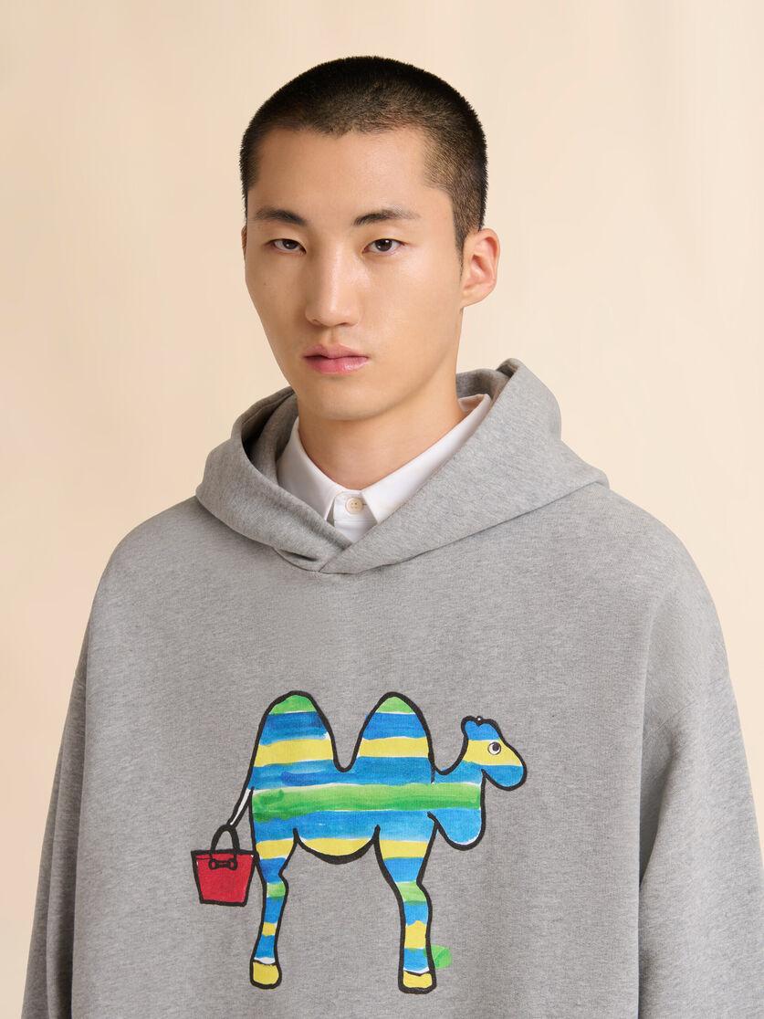 Stutterheim X Marni Grey Cotton Sweatshirt With Marni Animal Alphabet Print
