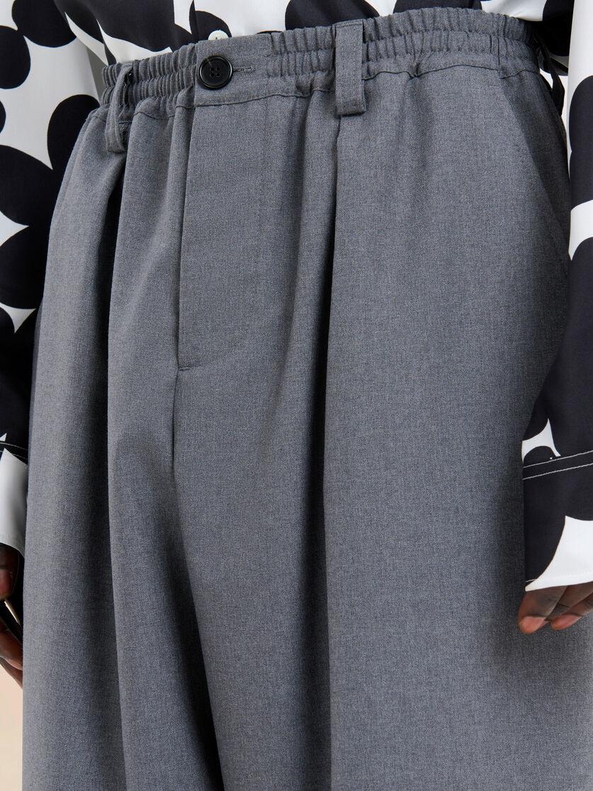 Stutterheim X Marni Grey Tropical Wool Trousers With Drawstring Waist